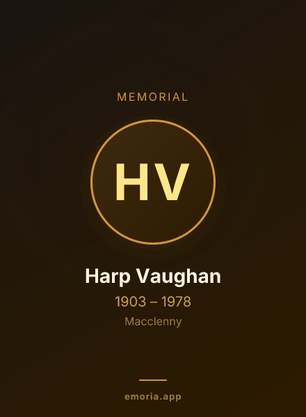 Memorial portrait of Harp Vaughan