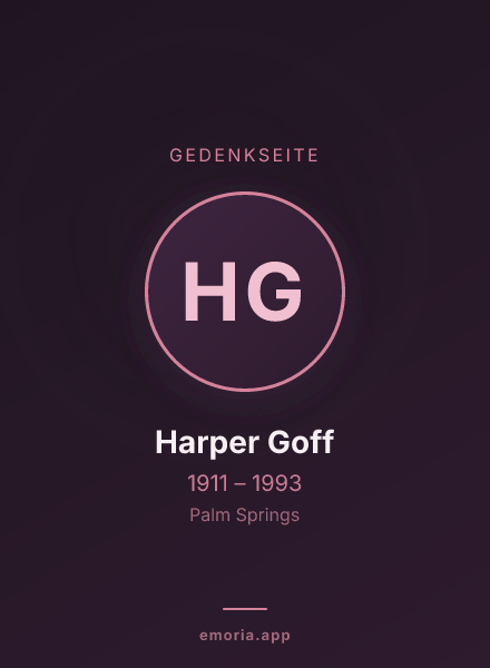 Gedenkportrait von Harper Goff