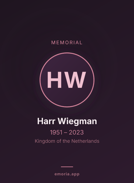 Memorial portrait of Harr Wiegman