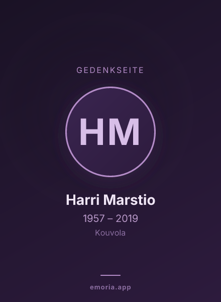 Gedenkportrait von Harri Marstio