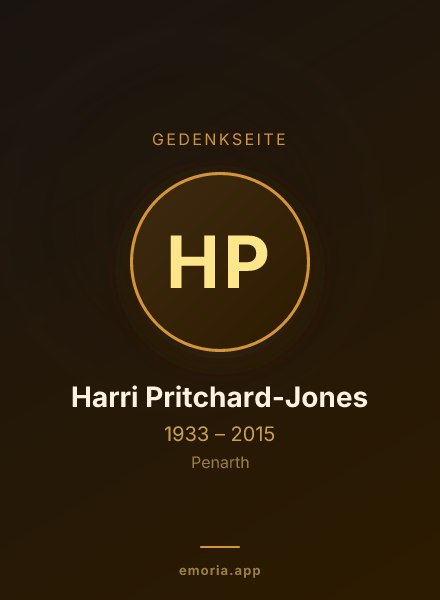 Gedenkportrait von Harri Pritchard-Jones
