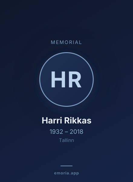 Memorial portrait of Harri Rikkas