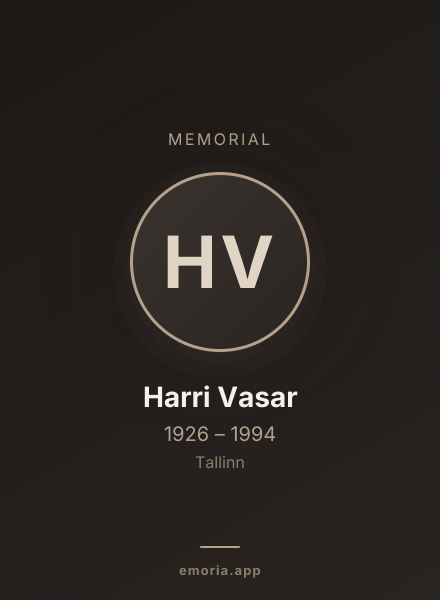 Memorial portrait of Harri Vasar