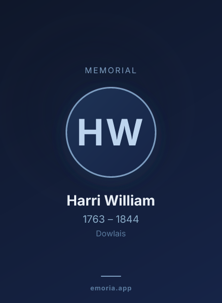 Memorial portrait of Harri William