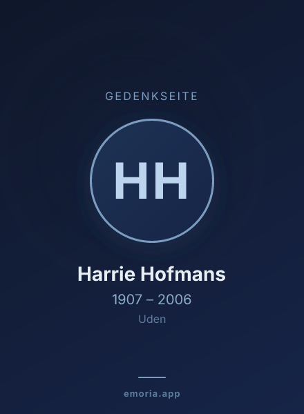 Gedenkportrait von Harrie Hofmans