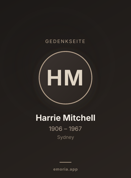 Gedenkportrait von Harrie Mitchell