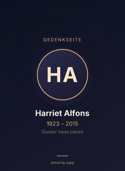 Gedenkportrait von Harriet Alfons