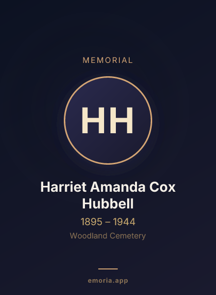 Memorial portrait of Harriet Amanda Cox Hubbell