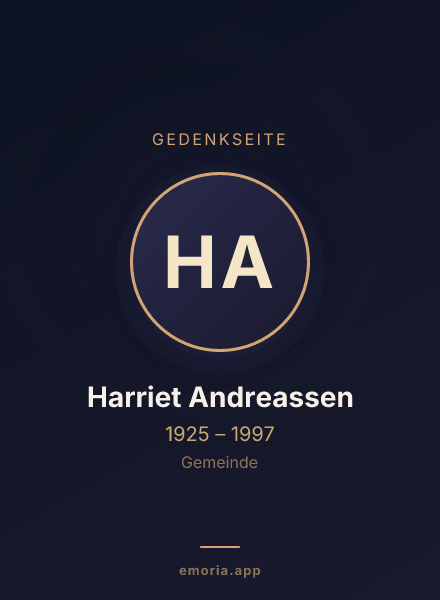 Gedenkportrait von Harriet Andreassen