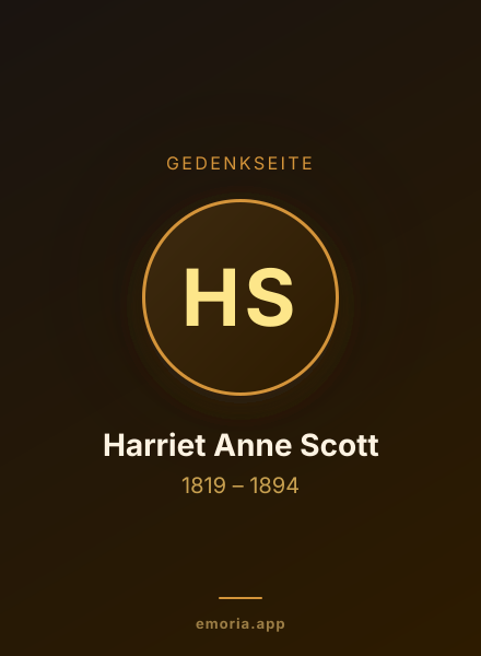 Gedenkportrait von Harriet Anne Scott