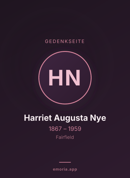 Gedenkportrait von Harriet Augusta Nye