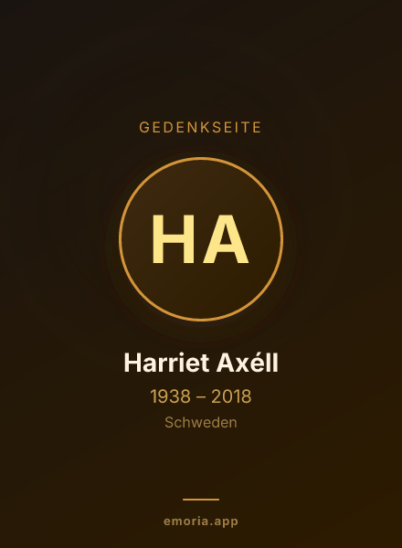 Gedenkportrait von Harriet Axéll