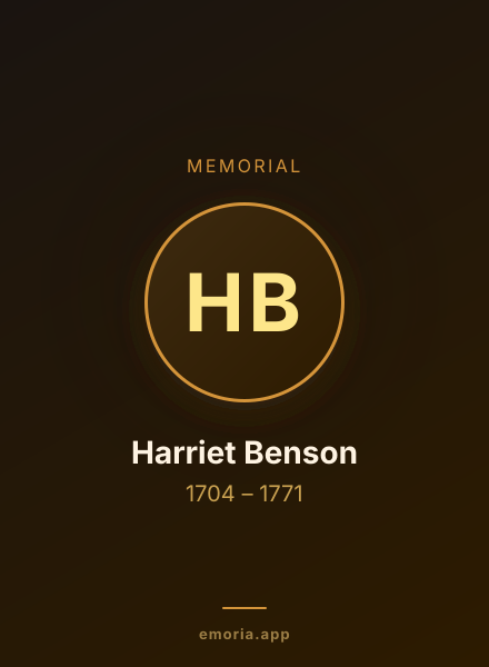 Memorial portrait of Harriet Benson