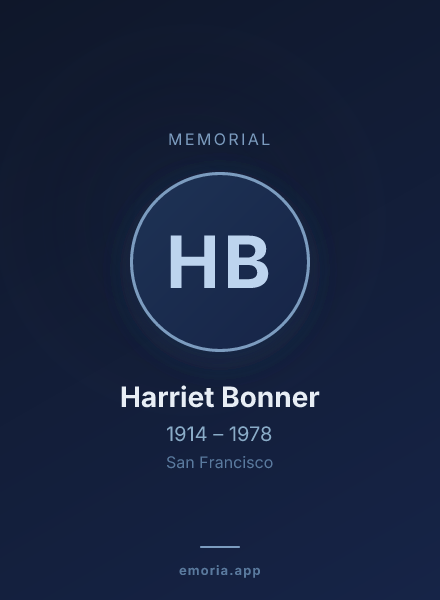 Memorial portrait of Harriet Bonner