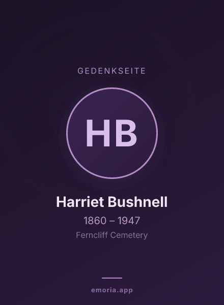 Gedenkportrait von Harriet Bushnell