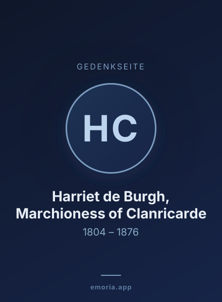 Gedenkportrait von Harriet de Burgh, Marchioness of Clanricarde