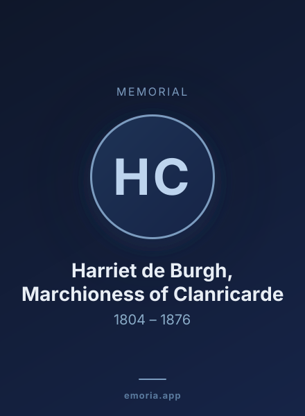 Memorial portrait of Harriet de Burgh, Marchioness of Clanricarde