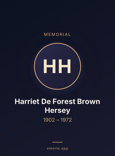 Memorial portrait of Harriet De Forest Brown Hersey