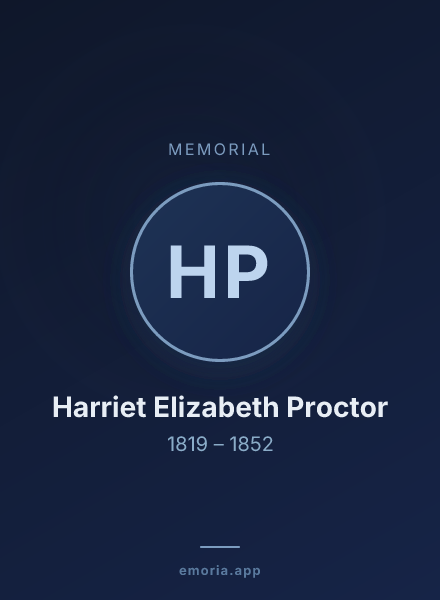 Memorial portrait of Harriet Elizabeth Proctor
