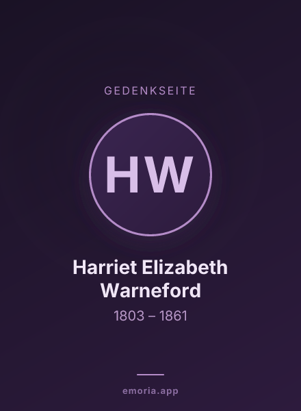 Gedenkportrait von Harriet Elizabeth Warneford