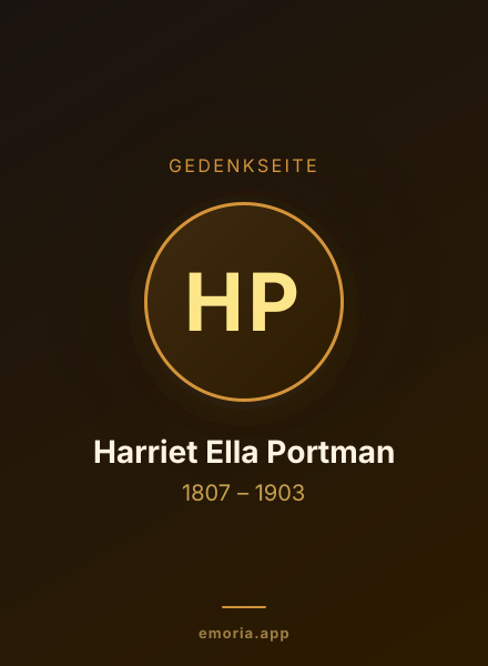 Gedenkportrait von Harriet Ella Portman