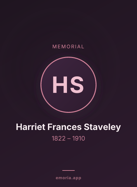 Memorial portrait of Harriet Frances Staveley