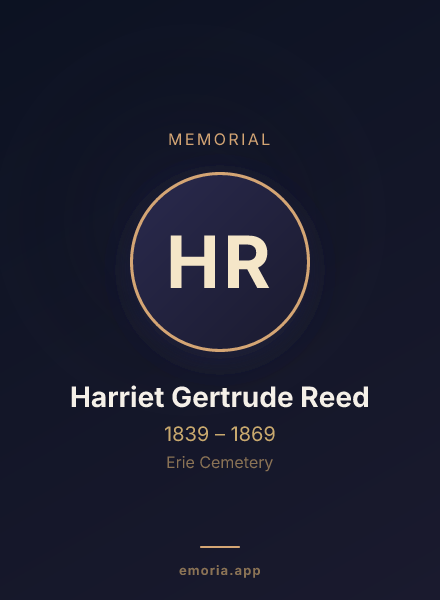 Memorial portrait of Harriet Gertrude Reed