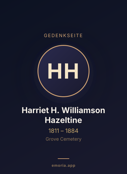 Gedenkportrait von Harriet H. Williamson Hazeltine