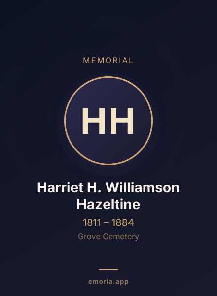 Memorial portrait of Harriet H. Williamson Hazeltine