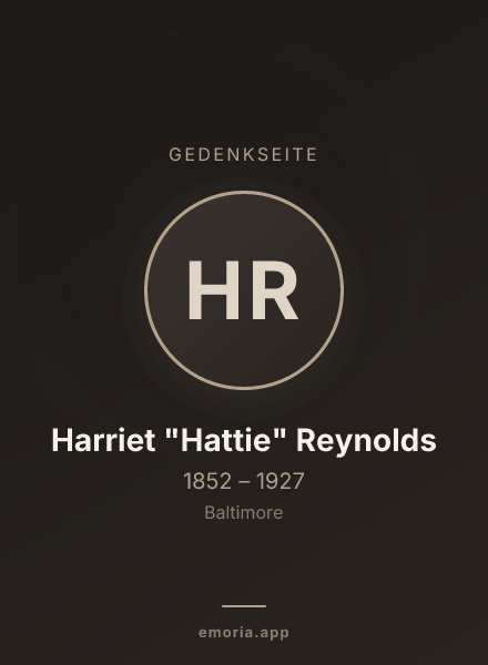 Gedenkportrait von Harriet "Hattie" Reynolds