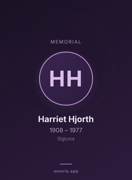 Memorial portrait of Harriet Hjorth