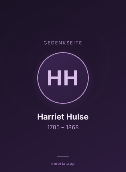 Gedenkportrait von Harriet Hulse