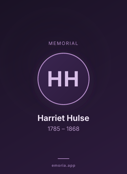 Memorial portrait of Harriet Hulse