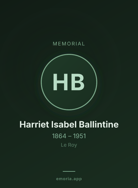 Memorial portrait of Harriet Isabel Ballintine