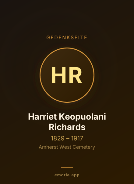 Gedenkportrait von Harriet Keopuolani Richards
