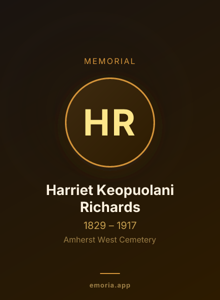 Memorial portrait of Harriet Keopuolani Richards