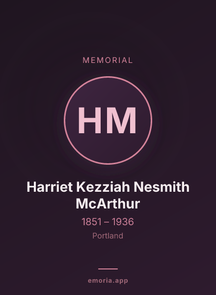 Memorial portrait of Harriet Kezziah Nesmith McArthur