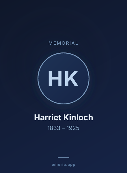 Memorial portrait of Harriet Kinloch