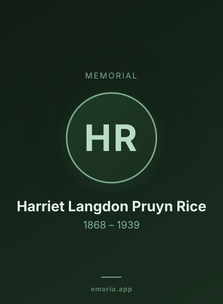 Memorial portrait of Harriet Langdon Pruyn Rice