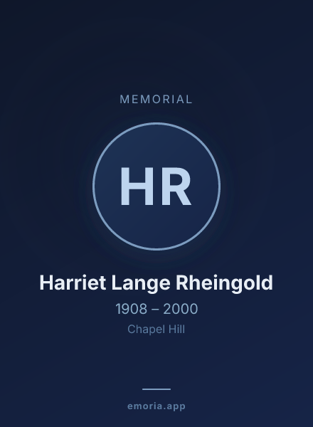 Memorial portrait of Harriet Lange Rheingold