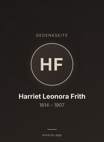 Gedenkportrait von Harriet Leonora Frith
