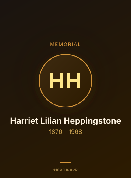 Memorial portrait of Harriet Lilian Heppingstone