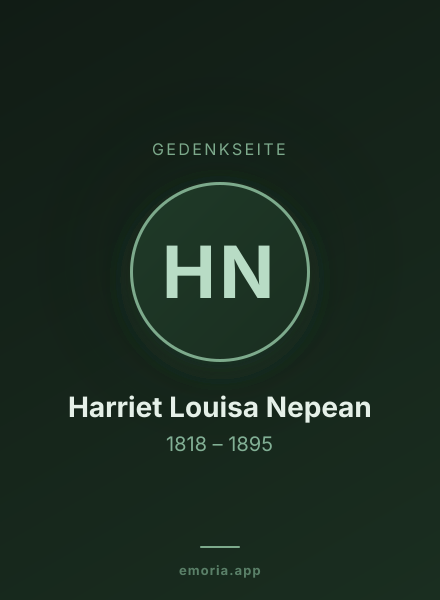 Gedenkportrait von Harriet Louisa Nepean