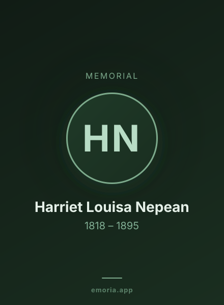 Memorial portrait of Harriet Louisa Nepean
