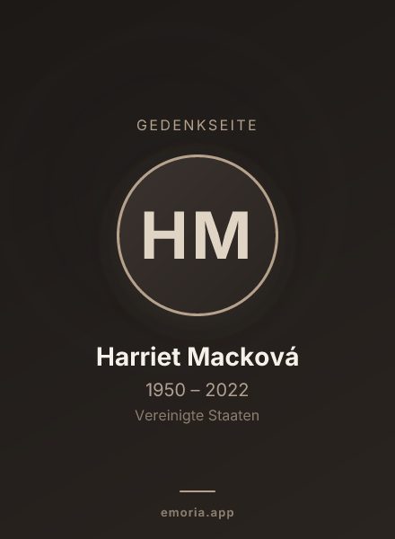 Gedenkportrait von Harriet Macková