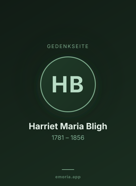 Gedenkportrait von Harriet Maria Bligh