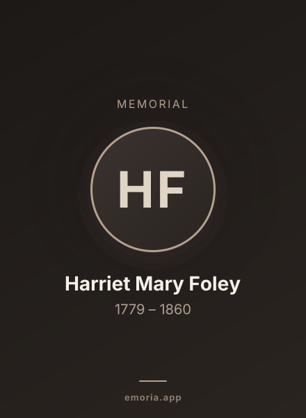 Memorial portrait of Harriet Mary Foley