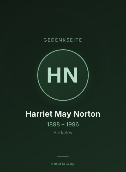 Gedenkportrait von Harriet May Norton