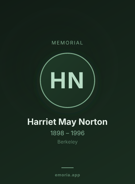 Memorial portrait of Harriet May Norton