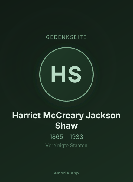 Gedenkportrait von Harriet McCreary Jackson Shaw